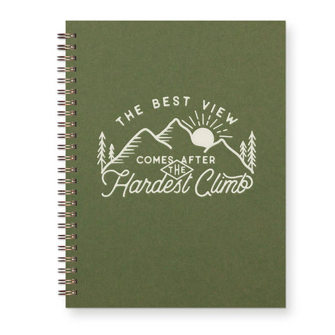 Best View Journal: Lined Notebook: Moss Cover | White Ink