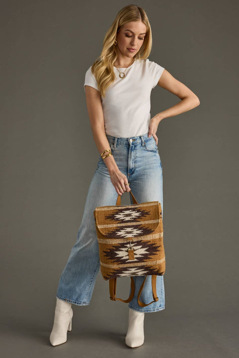 Tan, Brown & Cream Western Backpack