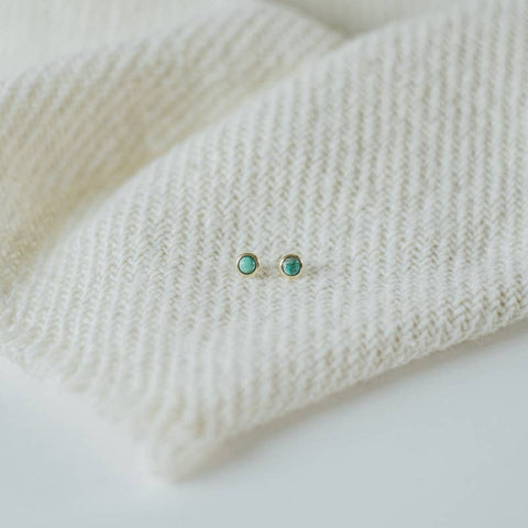 Hyalite Studs // Turquoise: Brass / 8mm
