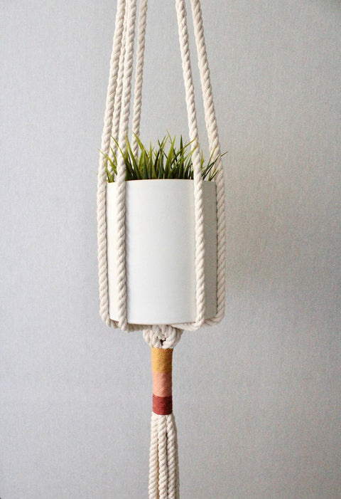 Macrame Plant Hanger, Hanging Planter, Sunset: Sunset (photo shown)