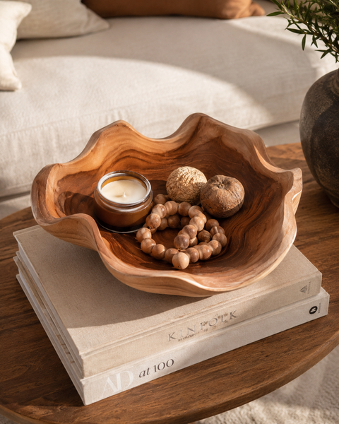 Teak Wavy Bowl