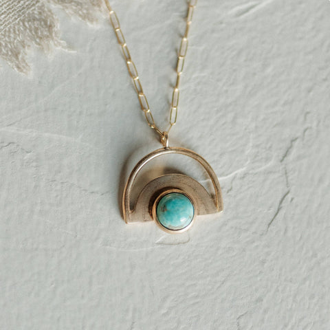 Yuma Necklace // Turquoise // Demi-Fine Gold