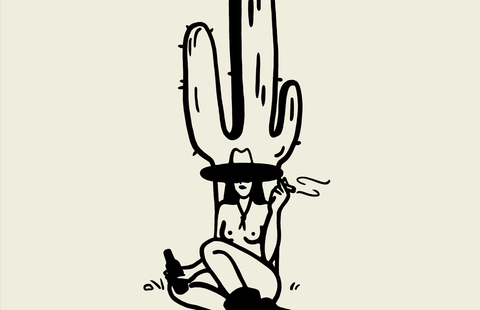 Desert Cowgirl Minimal Western Art Print Vintage Home Decor
: Large