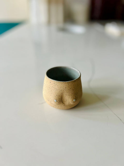 Boob cup - Handmade Ceramic cup  Fun & Functional Gift: Mint
