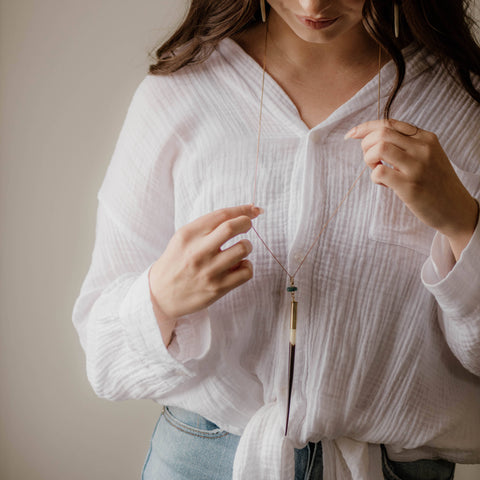 Yellowstone Beth Dutton Quill Necklace // Turquoise // 32": Predominantly White