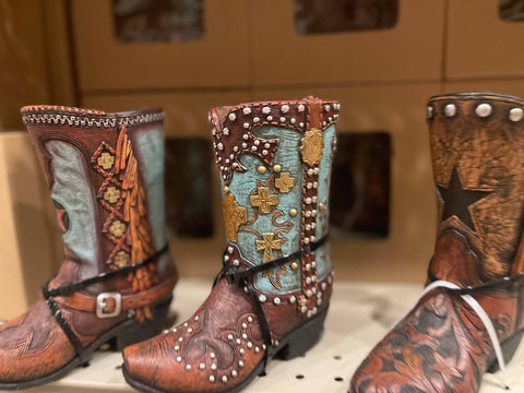 Set of 3 Studded Boot Vases