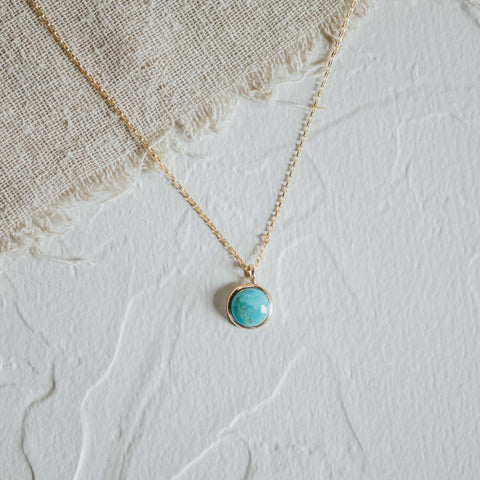 Hyalite Necklace // Turquoise // Demi-Fine Gold: 6mm