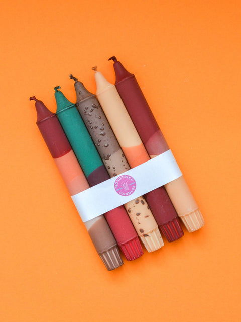 Taper candles- 5 pack/ Taper Candles Autumn Cozy Mix