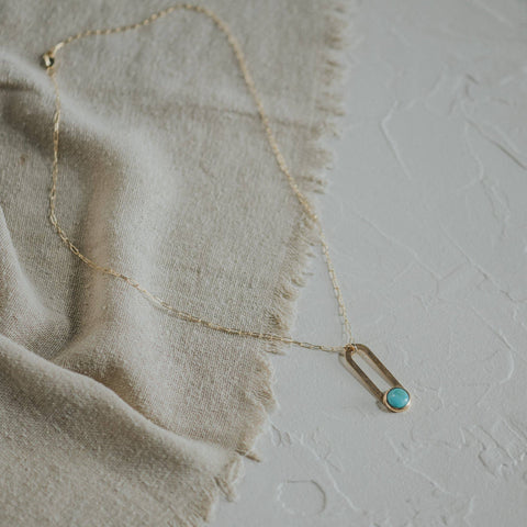 Gulch Necklace // Turquoise // Demi-Fine Gold