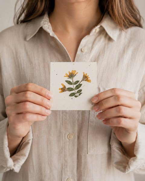 Pressed Flower Note Cards Set of 5