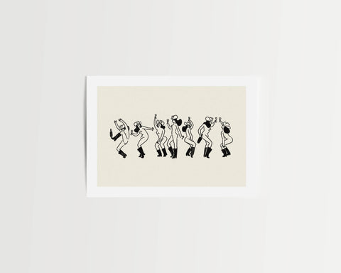 "Cowgirl Social" Minimal Western Art Print: Large