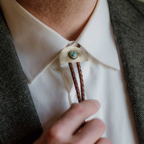 Tulum Bolo Tie: Black / Turquoise