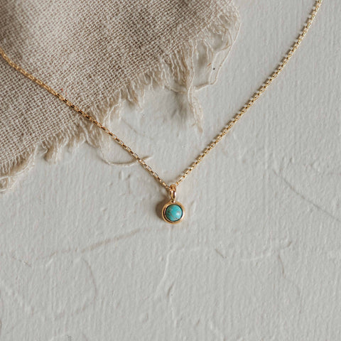 Hyalite Necklace // Turquoise // Demi-Fine Gold: 6mm